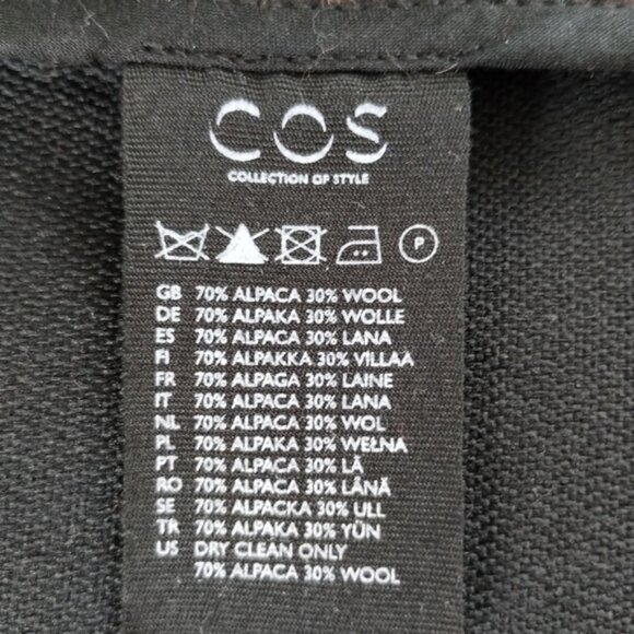 Cos Alpaca Wool Blend Cropped Fur Coat Jacket Size 4 Brown Quiet Luxury - Picture 4 of 12